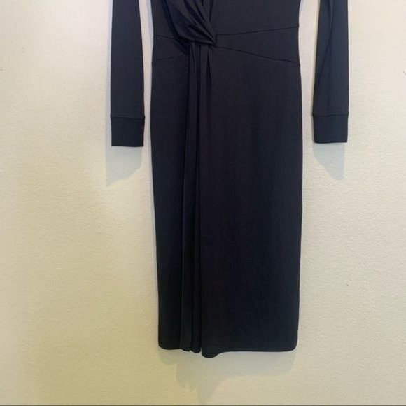 NWT rag & bone Black Draped Shaw Long Sleeve Turtleneck Midi Dress XS - Picture 5 of 11